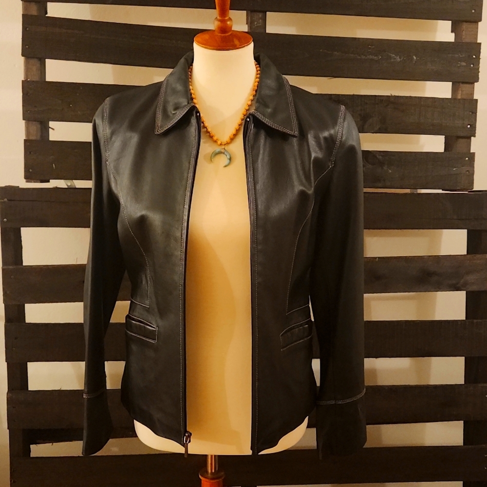 Kenneth Cole black leather jacket.
